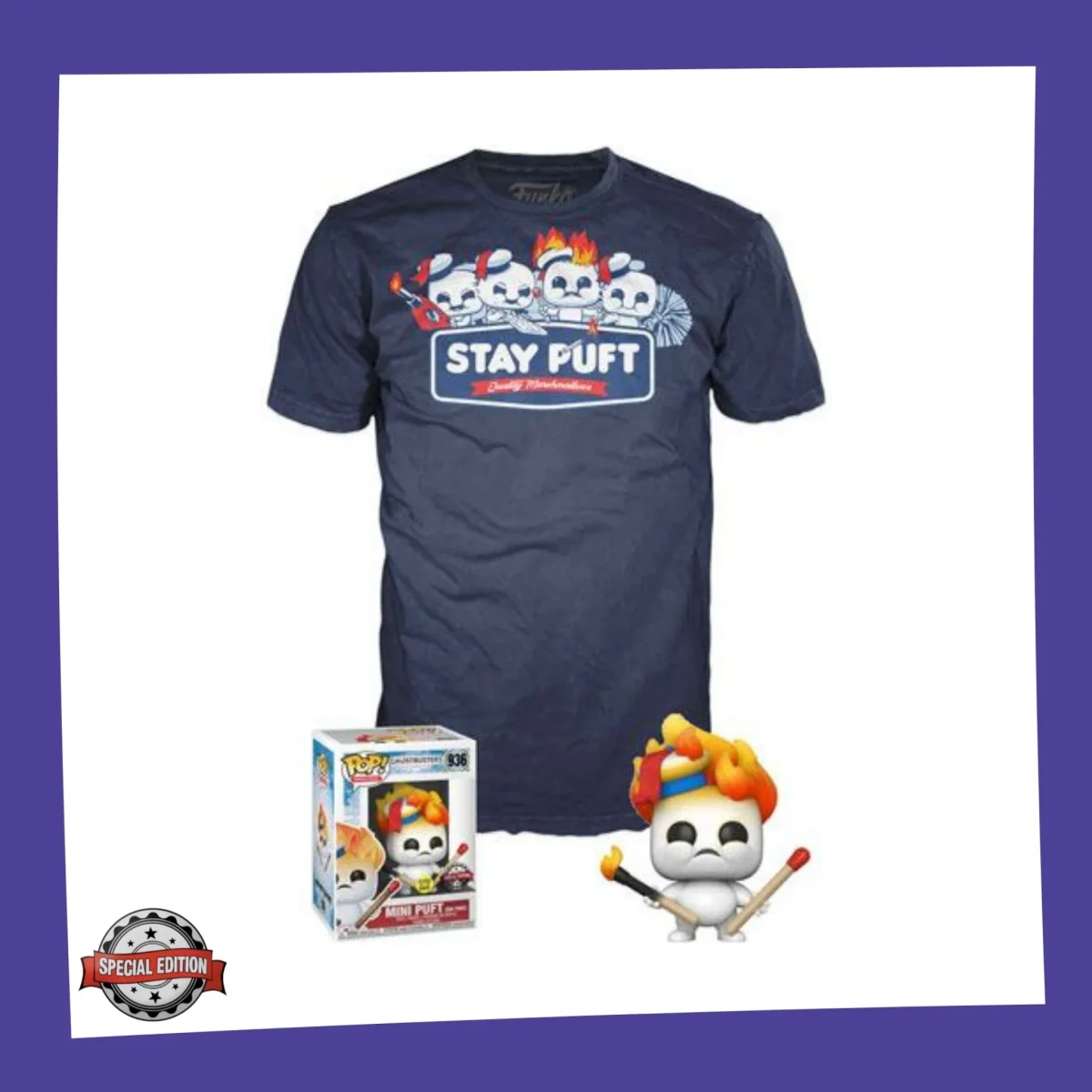 Funko POP! & Tee Ghostbusters Afterlife - Mini Puft on Fire Glow in the Dark 936 – Image 2